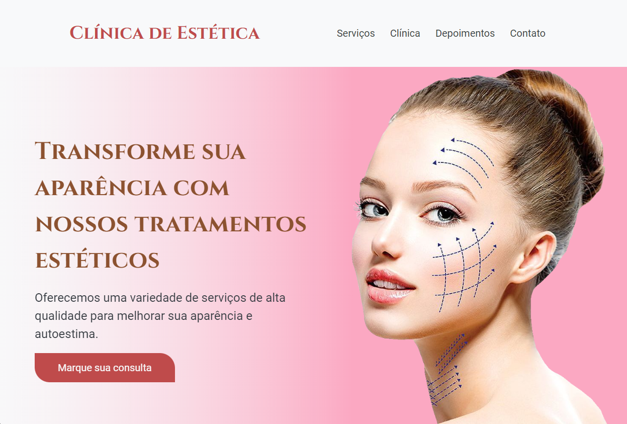 layout de site para clínica de estética