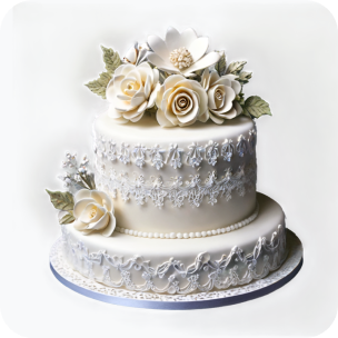 bolo de casamento com rosas brancas em cima