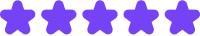 avaliação 5 estrelas de cor roxa